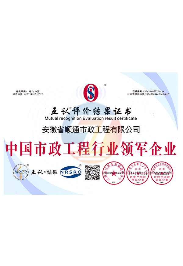 中國市政工程行業(yè)領(lǐng)軍企業(yè)